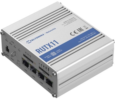 Router przemysłowy 4G LTE Cat6 DualSIM | RUTX11 | 802.11ac | 867 Mbit/s | 10/100/1000 Mbit/s | Porty Ethernet LAN (RJ-45) 4 | Ob Router przemysłowy 4G LTE Cat6 DualSIM | RUTX11 | 802.11ac | 867 Mbit/s | 10/100/1000 Mbit/s | Porty Ethernet LAN (RJ-45) 4 | Ob