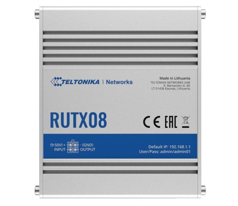 Router przemysłowy | RUTX08 | Brak Wi-Fi | 10/100/1000 Mbit/s | Porty Ethernet LAN (RJ-45) 4 | Obsługa sieci mesh Nie | MU-MiMO Router przemysłowy | RUTX08 | Brak Wi-Fi | 10/100/1000 Mbit/s | Porty Ethernet LAN (RJ-45) 4 | Obsługa sieci mesh Nie | MU-MiMO
