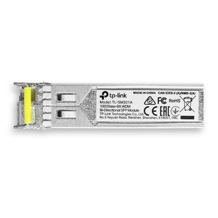 TP-LINK | 1000Base-BX WDM Bi-Directional SFP Module | TL-SM321A-2 | 9/125 μm SMF (Single-Mode Fiber) | 9/125 μm SMF (Single-Mode TP-LINK | 1000Base-BX WDM Bi-Directional SFP Module | TL-SM321A-2 | 9/125 μm SMF (Single-Mode Fiber) | 9/125 μm SMF (Single-Mode