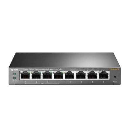 TP-LINK | Smart Switch | TL-SG108PE | Web Managed | Desktop | Porty 1 Gb/s (RJ-45) w ilości 4 | Porty PoE w ilości 4 | Porty PoE TP-LINK | Smart Switch | TL-SG108PE | Web Managed | Desktop | Porty 1 Gb/s (RJ-45) w ilości 4 | Porty PoE w ilości 4 | Porty PoE
