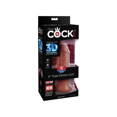 King Cock Dildo Plus 6" Triple Density Cock Brown