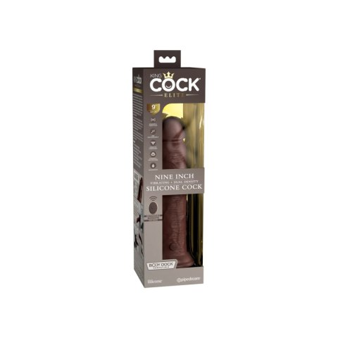 King Cock Elite 9" Dual Density Vibrating Silicone Cock w/ Remote