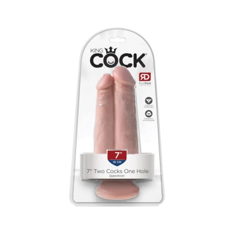 King Cock Podwójne Dildo 7" Two Cocks One Hole Light King Cock Podwójne Dildo 7" Two Cocks One Hole Light