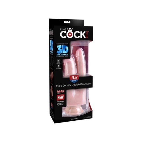 King Cock Podwójne Dildo Plus 9.5" Triple Density Double Penetrator Light King Cock Podwójne Dildo Plus 9.5" Triple Density Double Penetrator Light