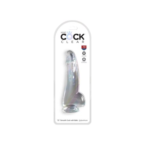King Cock Transparentne Dildo Clear 7,5" with Balls King Cock Transparentne Dildo Clear 7,5" with Balls