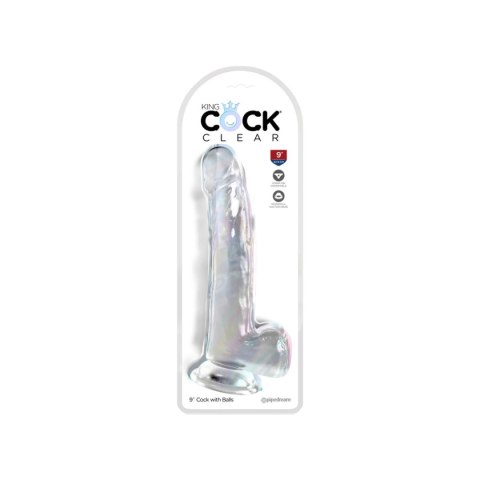 King Cock Transparentne Dildo Clear 9" with Balls King Cock Transparentne Dildo Clear 9" with Balls