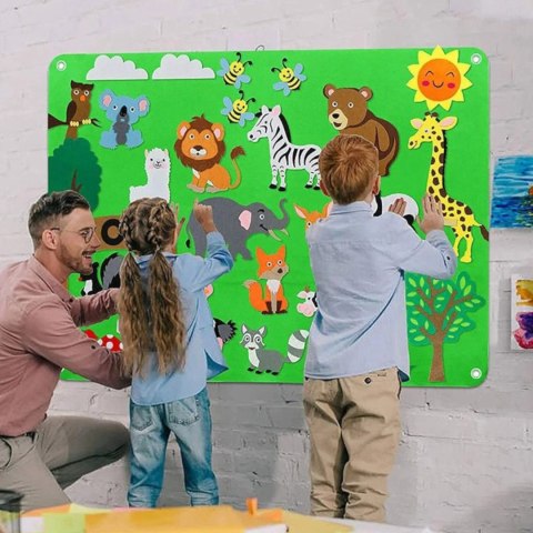 Tablica filcowa zabawka filcowa mata na rzepy zoo F22 Tablica filcowa zabawka filcowa mata na rzepy zoo F22