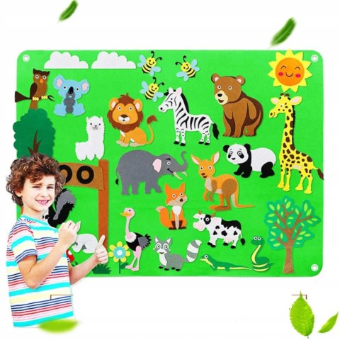 Tablica filcowa zabawka filcowa mata na rzepy zoo F22 Tablica filcowa zabawka filcowa mata na rzepy zoo F22