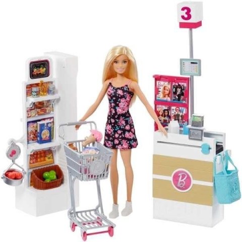 Barbie Supermarket z lalką FRP01 Barbie Supermarket z lalką FRP01