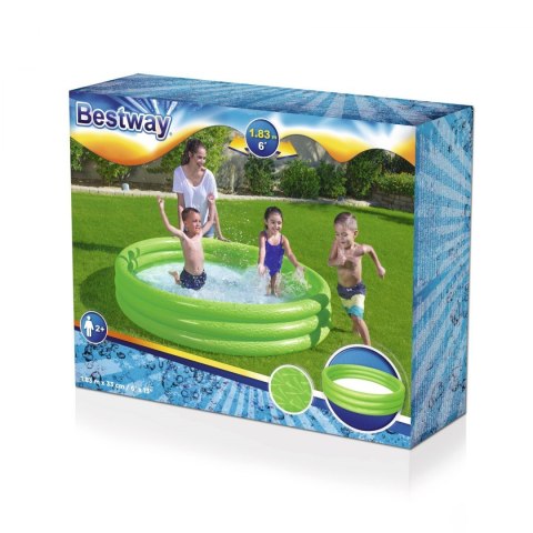Basen ogrodowy dla dzieci Dmuchany brodzik Zielony 183x33cm BESTWAY + Łatka naprawcza Basen ogrodowy dla dzieci Dmuchany brodzik Zielony 183x33cm BESTWAY + Łatka naprawcza