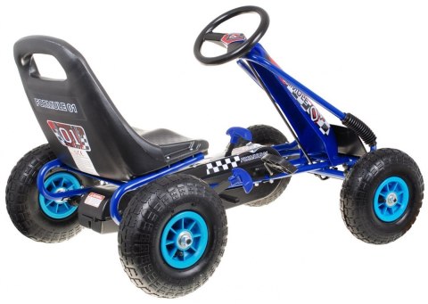 Gokart Air na pedały dla dzieci 3+ Niebieski + Pompowane opony + Regulowany fotel Gokart Air na pedały dla dzieci 3+ Niebieski + Pompowane opony + Regulowany fotel