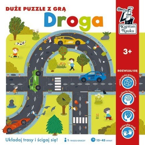 Gra edukacyjna Puzzle "Droga" dla dzieci 3+ Układanie jezdni + Wyścigi samochodów Gra edukacyjna Puzzle "Droga" dla dzieci 3+ Układanie jezdni + Wyścigi samochodów