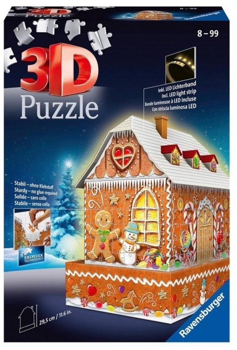 Puzzle 3D 216 Budynki nocą: Piernikowa Chatka Puzzle 3D 216 Budynki nocą: Piernikowa Chatka