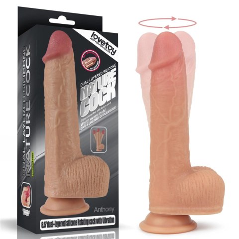 Realistyczne dildo z przyssawką obrotowe 21,5 cm