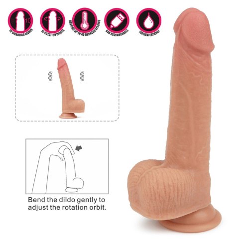 Realistyczne dildo z przyssawką obrotowe 21,5 cm