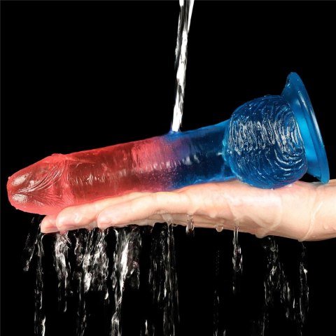 Dwukolorowe silikonowe dildo gumowe z przyssawką