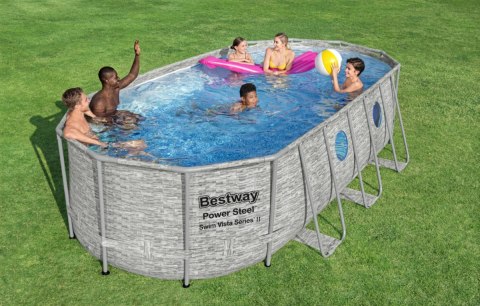 Basen stelażowy Power Steel Swim Vista z oknem 549x274x122 18x9FT BESTWAY 7w1 Basen stelażowy Power Steel Swim Vista z oknem 549x274x122 18x9FT BESTWAY 7w1