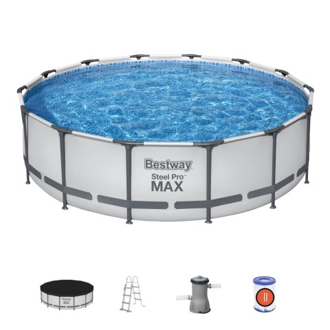 Basen stelażowy Steel Pro MAX 427x107 Szary 14FT BESTWAY 5w1 + Akcesoria Basen stelażowy Steel Pro MAX 427x107 Szary 14FT BESTWAY 5w1 + Akcesoria