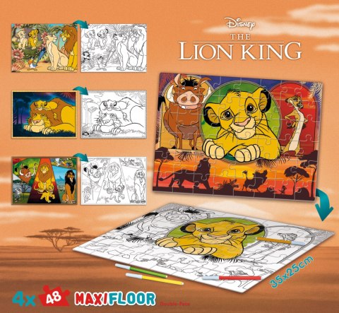 LISCIANI DISNEY PUZZLE MAXIFLOOR 4 X 48 KRÓL LEW