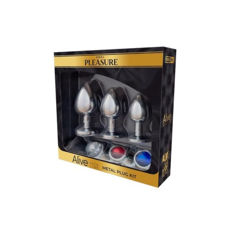 Alive Korek Analny Anal Pleasure Metal Plug Kit Alive Korek Analny Anal Pleasure Metal Plug Kit