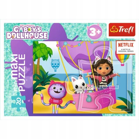 Puzzle 20 MiniMaxi Koci Domek Gabi w balonie 20 elementów 3+ Trefl 21157 Puzzle 20 MiniMaxi Koci Domek Gabi w balonie 20 elementów 3+ Trefl 21157
