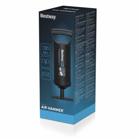 Pompka ręczna tłokowa BESTWAY 0,85l/cykl + 3 Końcówki + Elastyczny wąż