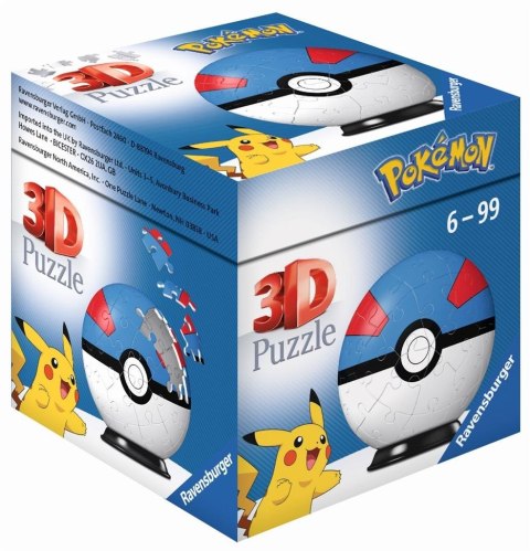 Puzzle 3D 54 Kula Pokemon niebieska Puzzle 3D 54 Kula Pokemon niebieska