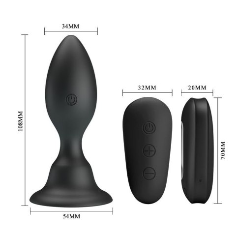 Wibrujący korek analny z pilotem 12 trybów 10cm Wibrujący korek analny z pilotem 12 trybów 10cm