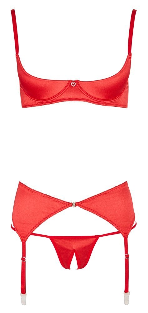 Shelf Bra Set red 75B/S