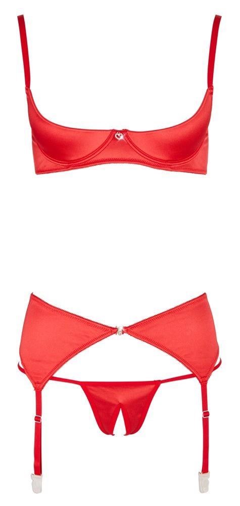 Shelf Bra Set red 75B/S