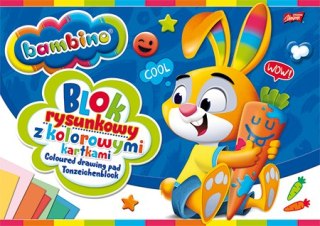 Blok rysunkowy z kolorowymi kartkami A4 16 kartek okładka kredowana 80 g/m2 ZWIERZAKI UCZNIAKI