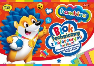 Blok techniczny z kolorowymi kartkami A4 10 kartek okładka kredowana 160 g/m2 ZWIERZAKI UCZNIAKI