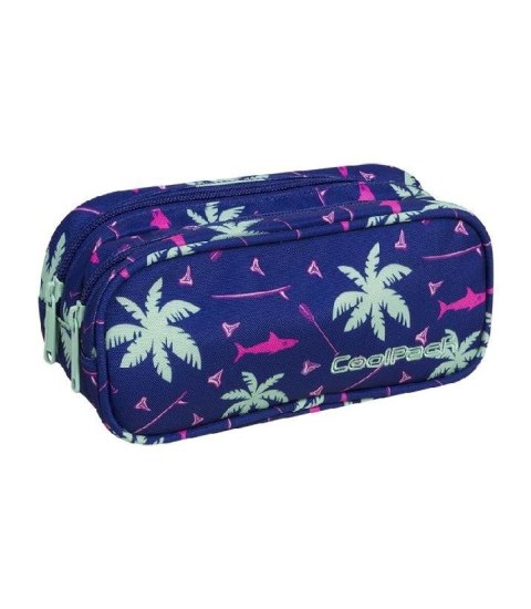 COOLPACK - CLEVER - SASZETKA PODWÓJNA PROSTOKĄTNA - Pink Sharks COOLPACK - CLEVER - SASZETKA PODWÓJNA PROSTOKĄTNA - Pink Sharks