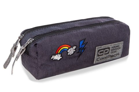 COOLPACK - EDGE - SASZETKA PODWÓJNA / PROSTOKĄTNA - SPARKLING BADGES GREY * COOLPACK - EDGE - SASZETKA PODWÓJNA / PROSTOKĄTNA - SPARKLING BADGES GREY *