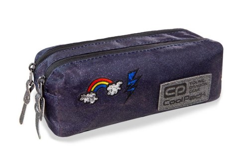 COOLPACK - EDGE - SASZETKA PODWÓJNA / PROSTOKĄTNA - SPARKLING BADGES JEANS COOLPACK - EDGE - SASZETKA PODWÓJNA / PROSTOKĄTNA - SPARKLING BADGES JEANS