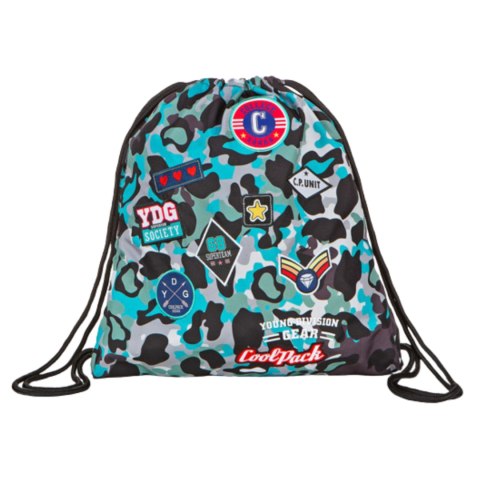 COOLPACK - SPRINT - WOREK SPORTOWY - CAMO BLUE (BADGES) * COOLPACK - SPRINT - WOREK SPORTOWY - CAMO BLUE (BADGES) *