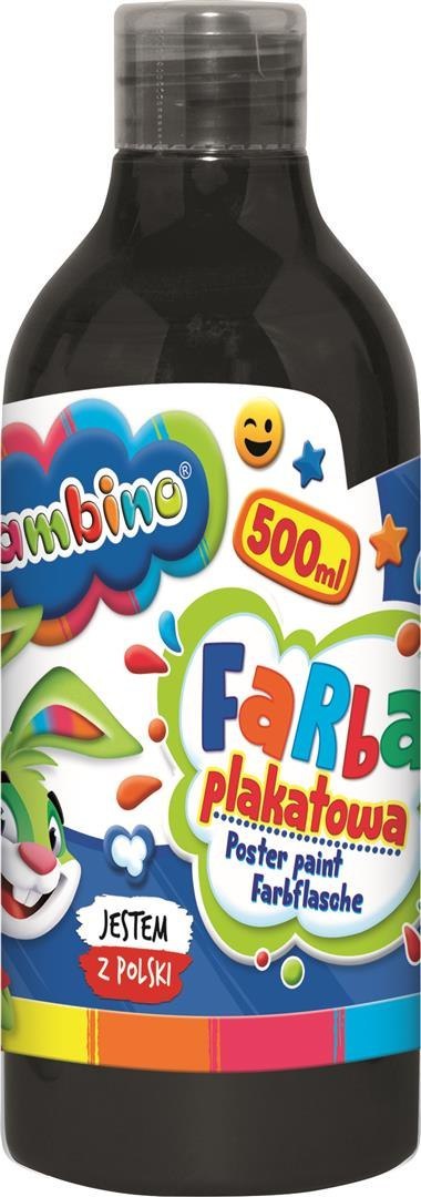 Farba plakatowa w butelce czarna 500 ml ZWIERZAKI UCZNIAKI Farba plakatowa w butelce czarna 500 ml ZWIERZAKI UCZNIAKI