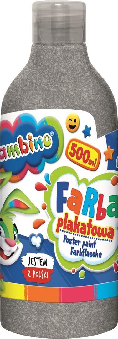 Farba plakatowa w butelce srebrna 500 ml ZWIERZAKI UCZNIAKI Farba plakatowa w butelce srebrna 500 ml ZWIERZAKI UCZNIAKI