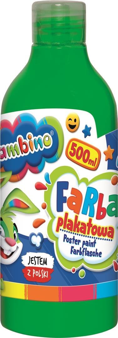 Farba plakatowa w butelce zielona 500 ml ZWIERZAKI UCZNIAKI