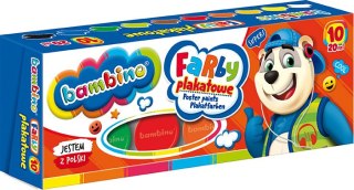 Farby plakatowe 10 kolorów 20 ml ZWIERZAKI UCZNIAKI