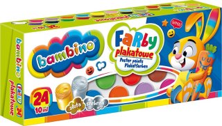 Farby plakatowe 24 kolory 10 ml ZWIERZAKI UCZNIAKI