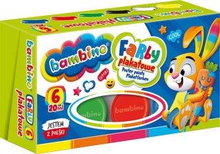 Farby plakatowe 6 kolorów 20 ml ZWIERZAKI UCZNIAKI
