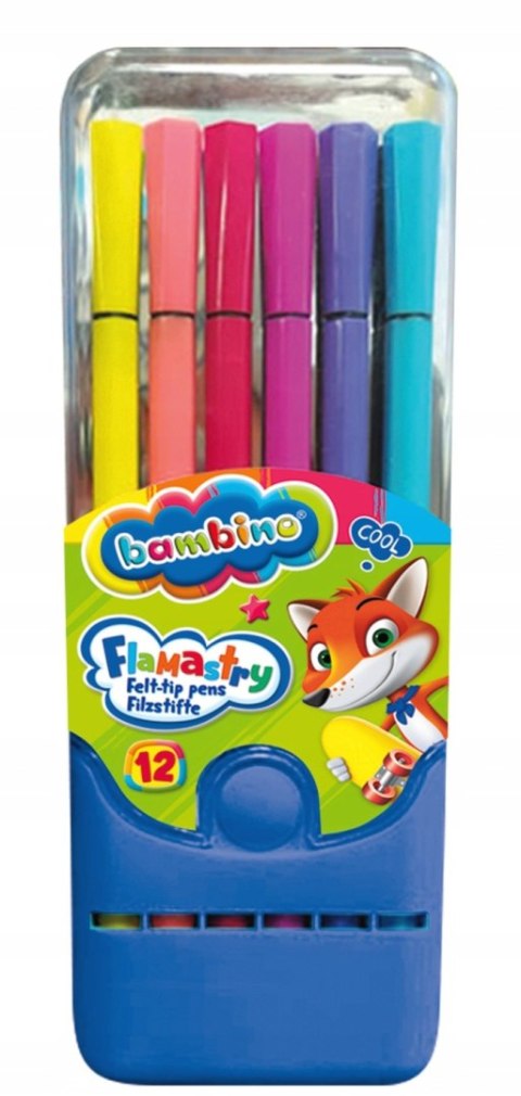 Flamastry w etui 12 kolorów ZWIERZAKI UCZNIAKI Flamastry w etui 12 kolorów ZWIERZAKI UCZNIAKI