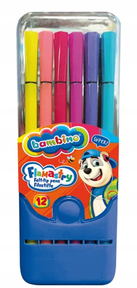 Flamastry w etui 12 kolorów ZWIERZAKI UCZNIAKI Flamastry w etui 12 kolorów ZWIERZAKI UCZNIAKI