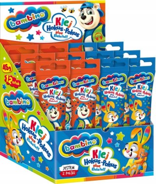 Klej Hokus-Pokus w tubie display 12 sztuk 45 g ZWIERZAKI UCZNIAKI