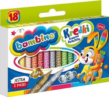 Kredki BAMBINO 18 kolorów + temperówka ZWIERZAKI UCZNIAKI Kredki BAMBINO 18 kolorów + temperówka ZWIERZAKI UCZNIAKI