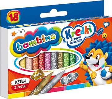 Kredki BAMBINO 18 kolorów + temperówka ZWIERZAKI UCZNIAKI Kredki BAMBINO 18 kolorów + temperówka ZWIERZAKI UCZNIAKI