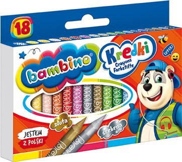Kredki BAMBINO 18 kolorów + temperówka ZWIERZAKI UCZNIAKI Kredki BAMBINO 18 kolorów + temperówka ZWIERZAKI UCZNIAKI
