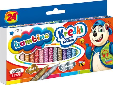 Kredki BAMBINO 24 kolory + temperówka ZWIERZAKI UCZNIAKI Kredki BAMBINO 24 kolory + temperówka ZWIERZAKI UCZNIAKI