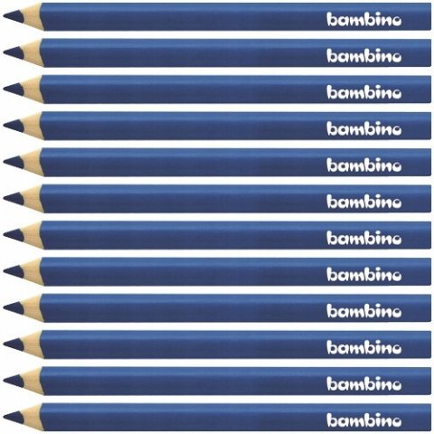 Kredki BAMBINO trójkątne w oprawie drewnianej granatowy 12 sztuk ZWIERZAKI UCZNIAKI Kredki BAMBINO trójkątne w oprawie drewnianej granatowy 12 sztuk ZWIERZAKI UCZNIAKI